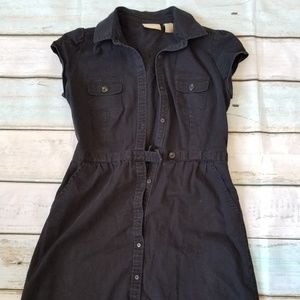Black button down dress, large